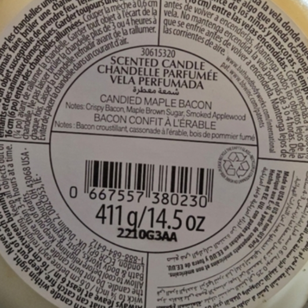 NEW Bath and Body Works CANDIED MAPLE BACON 3-Wick Candle LIMITED EDITION - Picture 3 of 3